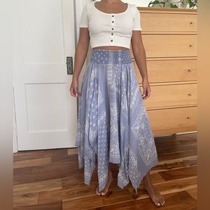 Light blue handkerchief style skirt size small